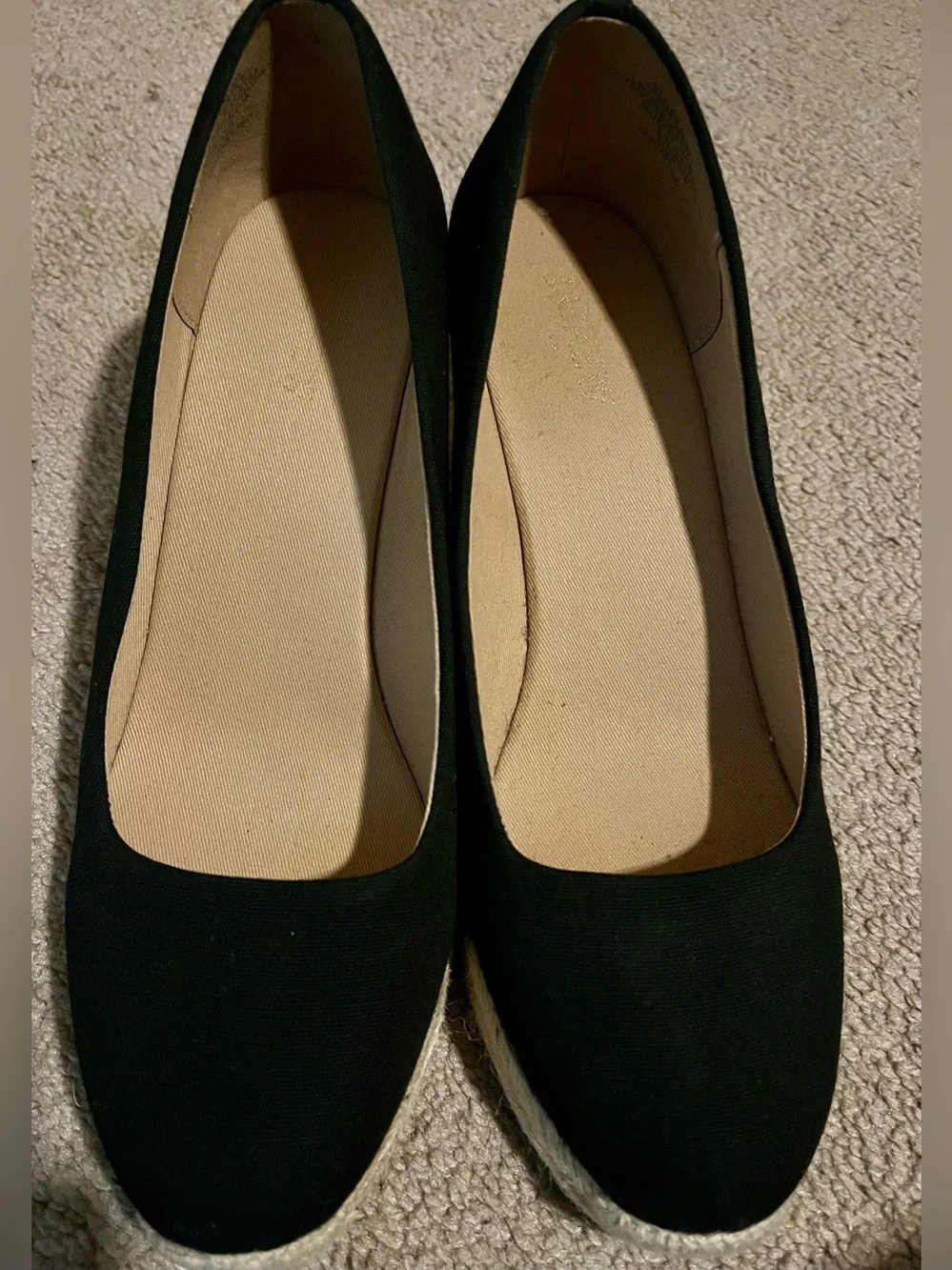 J. Crew Black Espadrille Wedge Flats - Women's Casual Slip-Ons
